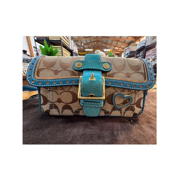 Coach Handbags - Authentic Coach Brown and Teal crossbody